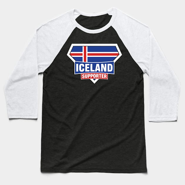 Iceland Super Flag Supporter Baseball T-Shirt by ASUPERSTORE